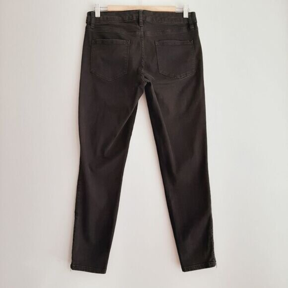 CLUB MONACO / Skinny Crop Black Jeans Ankle Zip Sz 6 - Picture 6 of 10